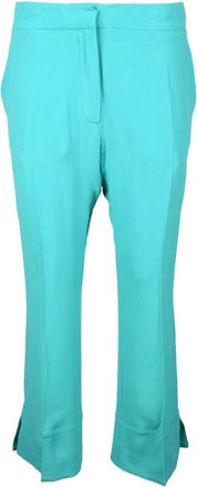 Semicouture Zijdeblend op maat gemaakte broek - Dames - Vrijetijds broeken - Groen - M - Broeken