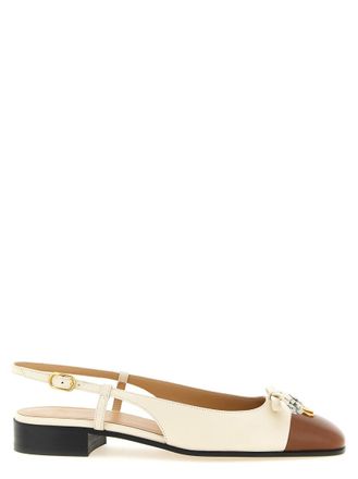 Valentino Garavani Beige Color Block Ballet Flats