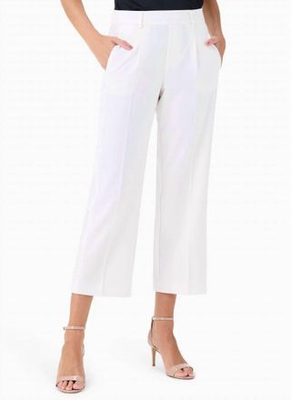Nic+Zoe Avenue Summer Wide-Leg Crop Trousers In Classic Cream