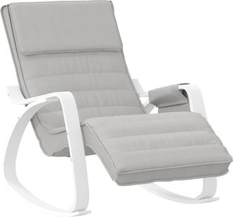 vidaXL Silla Mecedora De Tela Gris Claro Vidaxl