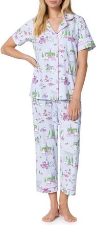 Bedhead Pajamas Print Stretch Cotton Jersey Crop Pajamas in Belle Vie at Nordstrom, Size X-Large