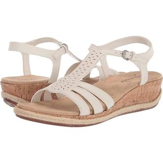 Easy Street Womens Easy Street Dorinda Sandals White Adjustable Strap HTAT281