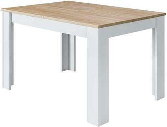 F.R.S. Mesa Comedor Extensible Paris En Color Roble Alaska - Blanco Artik 78 Cm(alto)140-190 Cm(ancho)90 Cm(largo)