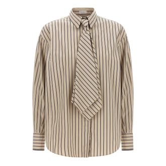 Brunello Cucinelli Shirts - female - Brunello Cucinelli - Shirts - Beige - XS - Blouses & Shirts