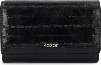 Kazar Accessoires, Dames, Zwart, ONE Size, Leer, Oblong Patroon Portemonnee