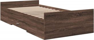 vidaXL Bed Frame with Drawers without Mattress Brown Oak 100x200 cm Vidaxl