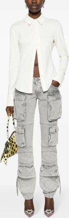 The Attico Lichtgrijze Katoenen Denim Broek