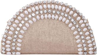 Nina Half Moon Embellished Crossbody Clutch in Gold at Nordstrom Rack