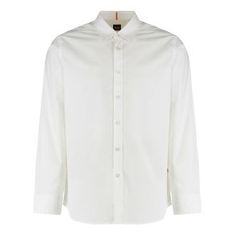 HUGO BOSS Hugo, Casual Shirts, male, White, Size: 2XL Regular fit shirt in cotton poplin