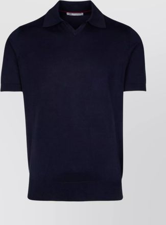 Brunello Cucinelli cotton ribbed v-neck polo shirt