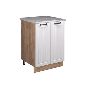 Vicco Mueble Bajo Para Fregadero Fame-line, Blanco Casa De Campo/roble Dorado, 60 Cm, Vicco