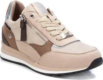 Xti Womens Lace-Up Sneakers In Beige/khaki