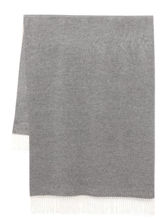 D4.0 fringed blanket - men - Cashmere/Silk - One Size - Neutrals