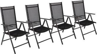 ebuy24 Vcm Set De 4 Silla De Jard&iacute;n Dimensiones De La Silla Aprox. Al. 105 X An. 56 X T. 65 Cm Respaldo Ajustable 3 Veces Tejido De Malla Estirada Garantiza 