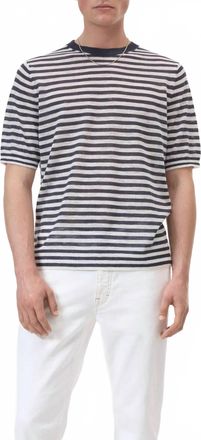 Closed Mens Striped T-Shirt In Magma Black