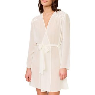 Rya Collection Isles Chiffon Robe in Ivory at Nordstrom, Size X-Small