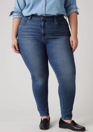 Levi's Plus Skinny-fit-Jeans LEVIS PLUS 721 PL HI RISE SKINNY, Damen, Gr. 22 (54), L&auml;nge 32, tenacious schwarz plus, Denim/Jeans, Obermaterial: 78% Baumwolle, 18%