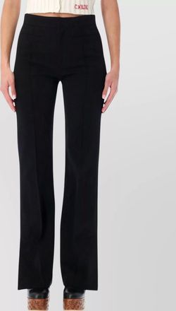 Chlo&eacute; flared leg trousers gold tone hardware