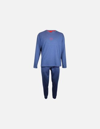 HUGO BOSS Mens Laze Relaxed-Fit Jersey Loungewear Set, Marl Blue - Navy - Size: 37/36/32