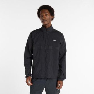 New Balance Hombre Athletics Reflective Packable Jacket en Negro, Polywoven, Talla S