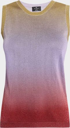 Etro Sparkle Gradient Knit Tank Top