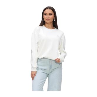 Nukus Suzanne Pullover Paillet - Dames - Sweatshirts - Wit - L - Polyester - Hoodies & sweatvesten