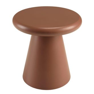 Macabane Mesa auxiliar redonda de madera pintada en color terracota D40cm