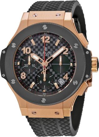 Hublot Big Bang Automatic Black Checker Pattern Dial Black Rubber Mens Watch 341.PB.131.RX