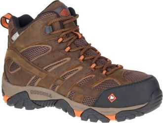 Merrell Mens Moab Vertex Mid Waterproof Composite Toe Safety Shoe In Clay