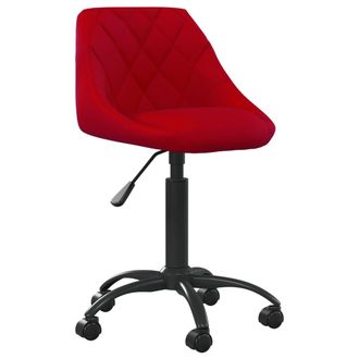 vidaXL Silla De Oficina De Terciopelo Rojo Tinto Vidaxl