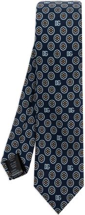 Dolce & Gabbana Cravatta a fiori jacquard - Blu