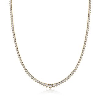 Ross-Simons Graduated Lab-Grown Diamond Tennis Necklace in 18kt Gold Over Sterling