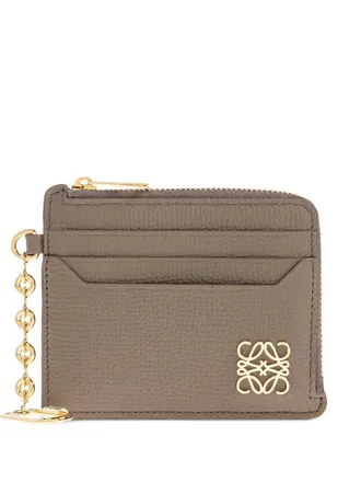Loewe Anagram-plaque cardholder - women - Calf Leather - One Size - Brown