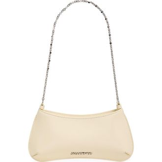 Jacquemus Le Petit Bisou Chaine Patent Shoulder Bag in Light Ivory 115 at Nordstrom