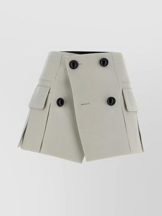 sacai high waist pleated skort with side pockets