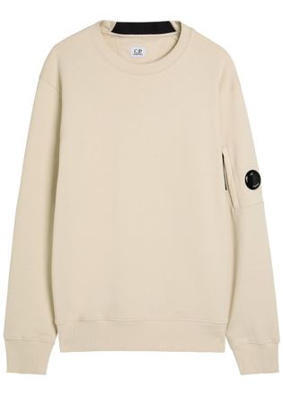 C.P. Company Logo Cotton Sweatshirt - Beige - XL