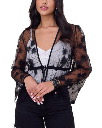 Saachi Saachi Floral Mesh Tie Top