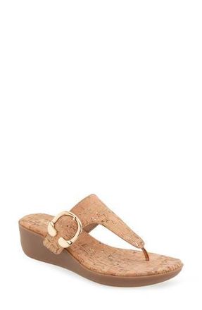 Aerosoles Izola Wedge Sandal in Cork/gold Flecks at Nordstrom Rack, Size 6.5