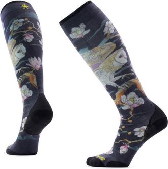 Smartwool Ski Zero Nightwatcher Print OTC Skisocken f&uuml;r Damen | grau/blau