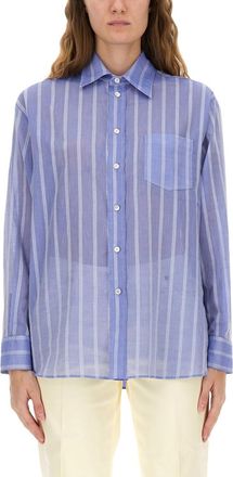 Etro Light Blue Relaxed Stripes Shirt