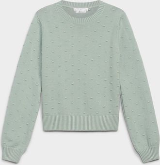 Contemporaine Womens Puff-sleeve pompom sweater