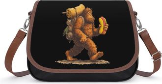 Generic Bigfoot Hot Dog Crossbody Bags for Women Leather Tote Bag Travel Purse Shoulder Bag for Work Shopping
