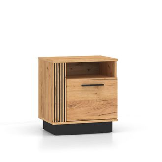 Petits Meubles Mesita de noche 1 puerta estratificado marr&oacute;n