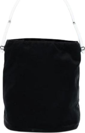 Prada Pre-owned Bucket Bags, female, Black, Size: ONE SIZE Pre-owned Nylon Handle Bag