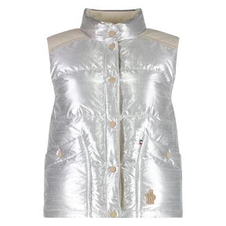 Moncler Waistcoats, female, Gray, XS, Pinchot Lam&eacute; Down Vest