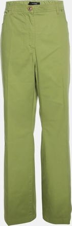 Elena Miro Green Stretch Cotton Wide Leg Pants
