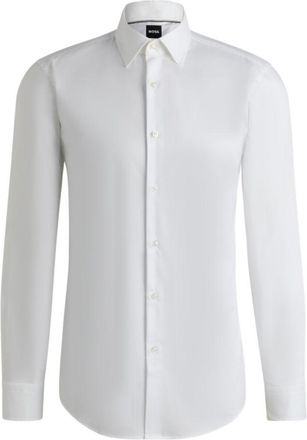 BOSS Slim-fit shirt in easy-iron cotton poplin