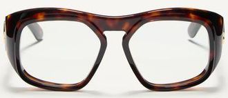 Valentino Occhiale Rettangolare In Acetato unisex MARRONE 55