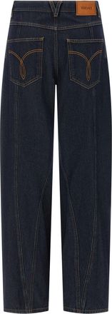 Versace Womens Blue Cotton High-Waisted Jean Clothing