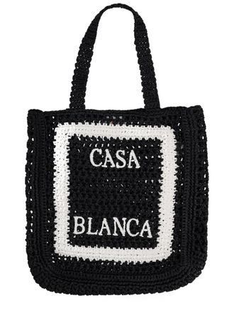 Casablanca Crochet Viscose Bold Logo Tote Bag